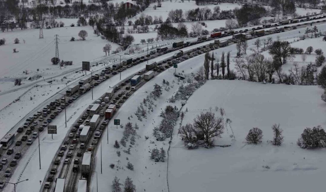 TEM Otoyolu’nun Bolu geçişinde trafik felç: Ankara ve İstanbul yönünde trafik durdu TEM Otoyolu’nun Bolu geçişinde etkili olan yoğun kar yağışı sebebiyle