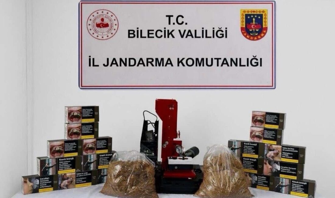 Bilecik’te jandarma tarafından düzenlenen bir operasyonda çok sayıda makaron ele