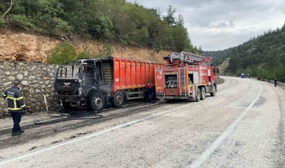 Bilecik’te henüz belirlenemeyen bir nedenle seyir halindeki kamyon alev aldı.