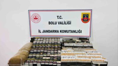 Bolu’da jandarma ekiplerince 2 şüphelinin iş yerinde yapılan aramada, binlerce