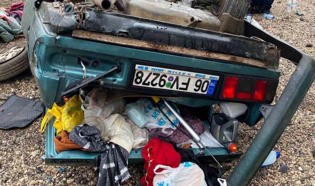 Bolu’nun Gerede ilçesinde kontrolden çıkan otomobil takla attı, kazada 4