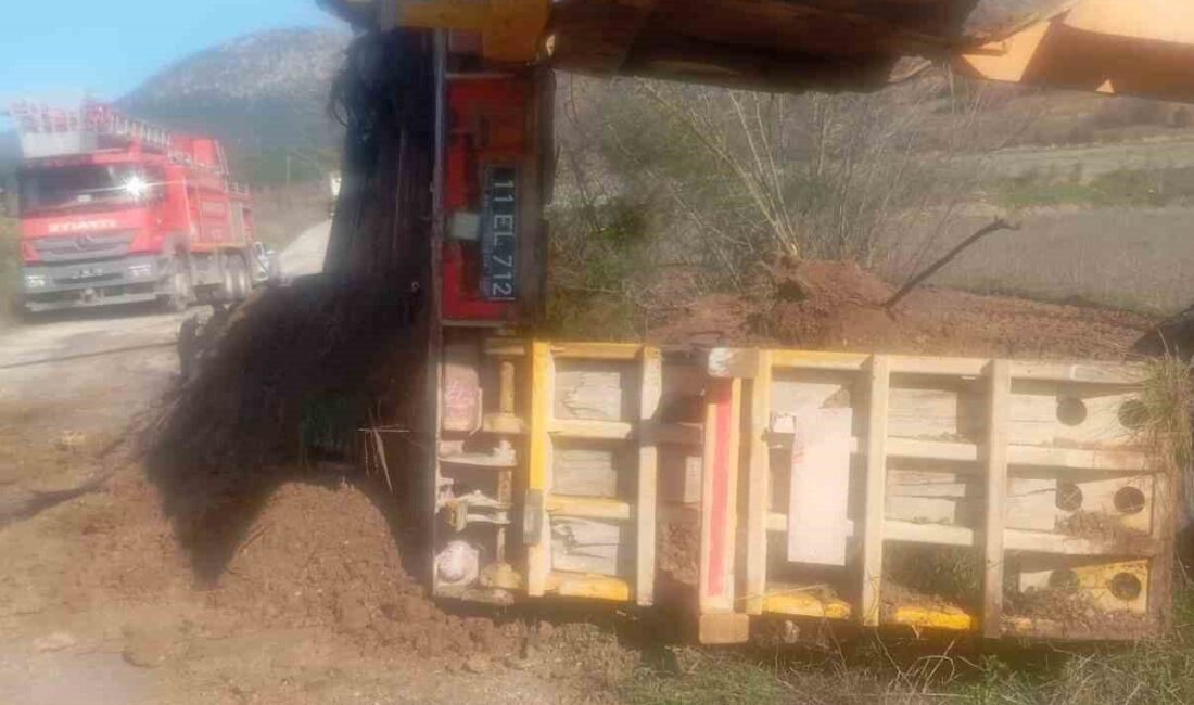 Bilecik’te seyir halindeki tırın dorsesinde yangın çıkarken, aracın İl Özel