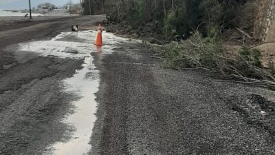Kastamonu’nun Çatalzeytin ilçesinde meydana gelen heyelanda yamaçtan kopan toprak ve