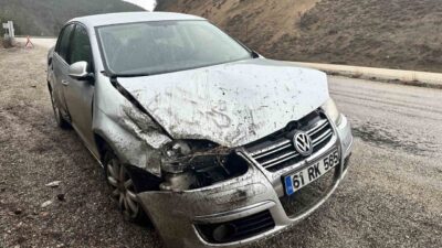 Kastamonu’da kayak merkezine gitmek isteyen ailenin bulunduğu otomobil kontrolden çıkarak