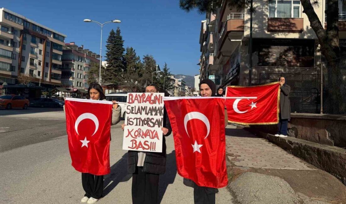 Kastamonu’nun Tosya ilçesinde öğrencilerin bayrak sevgisine sürücüler, korna çalarak cevap
