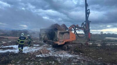 Bilecik’te bir sondaj çalışması yapan ara cayır cayır yandı. Bilecik