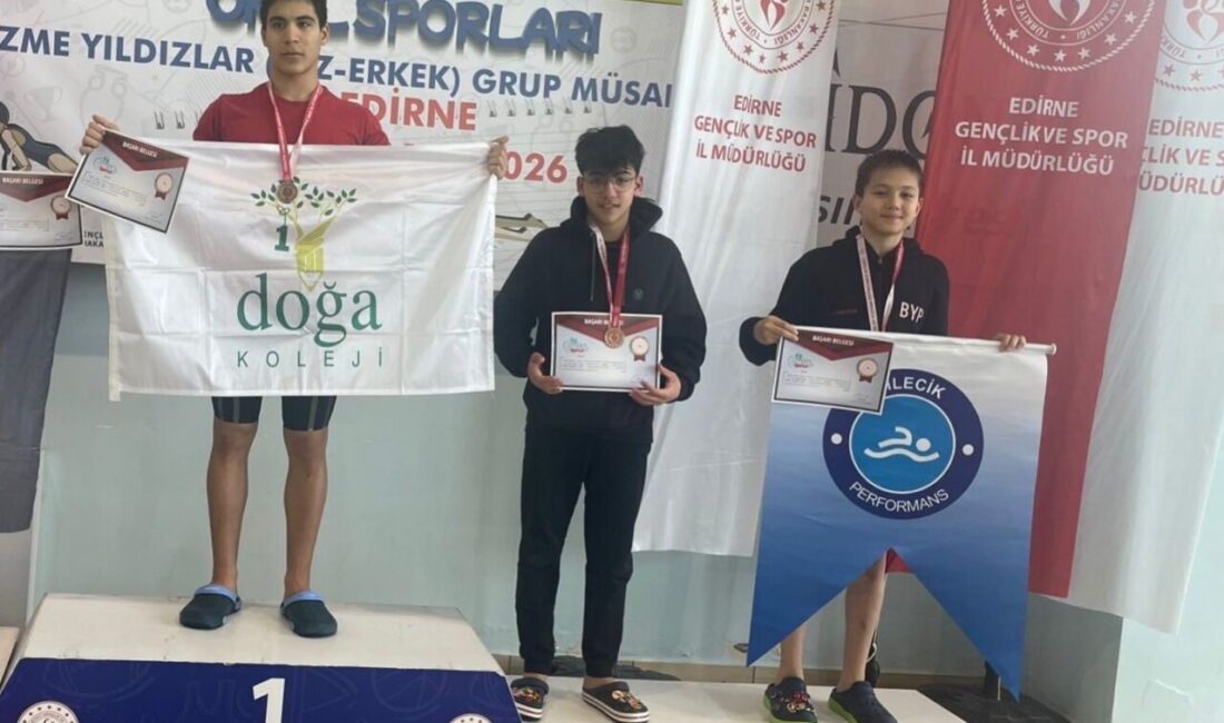 Edirne’de düzenlenen Okul Sporları Yüzme Yıldızlar Grup Müsabakalarında Bilecikli sporcu