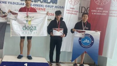 Edirne’de düzenlenen Okul Sporları Yüzme Yıldızlar Grup Müsabakalarında Bilecikli sporcu