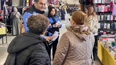 Bilecik’in Bozüyük ilçesinde polis ekipleri semt pazarında vatandaşları dolandırıcılık ve