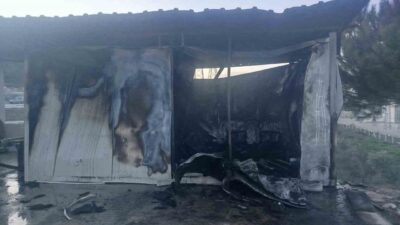 Bilecik’in Osmaneli ilçesinde elektrikli ısıtıcıdan çıkan yangın konteyneri kullanılamaz hale