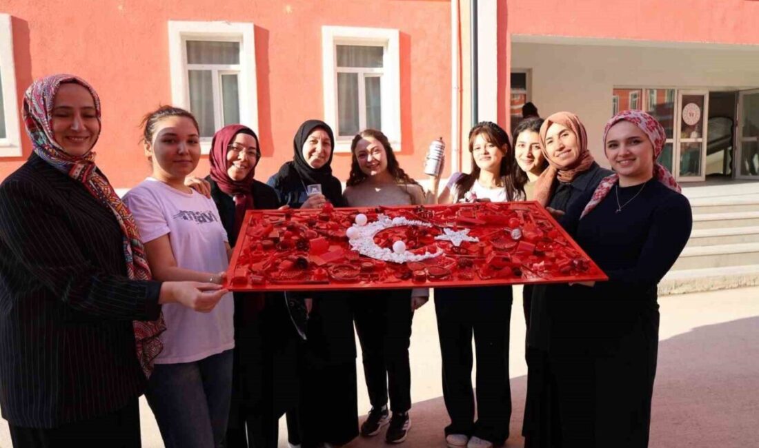 Bilecik’te sıfır atık etkinliğinde atıklarla Türk bayrağı oluşturuldu. Bilecik Gençlik