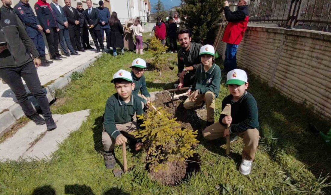 Bolu’nun Mudurnu ilçesinde Orman Haftası kapsamında düzenlenen etkinlikte ilkokul öğrencileri