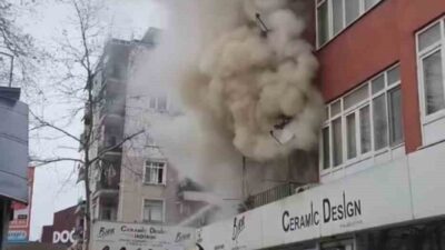 Kocaeli’nin Gölcük ilçesinde 8 katlı bir apartmanın 1. katında çıkan