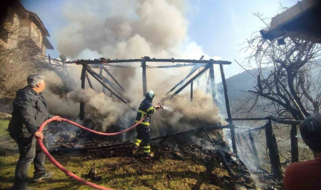 Kastamonu’nun Tosya ilçesinde çıkan yangında samanlık tamamen yanarak kullanılamaz hale
