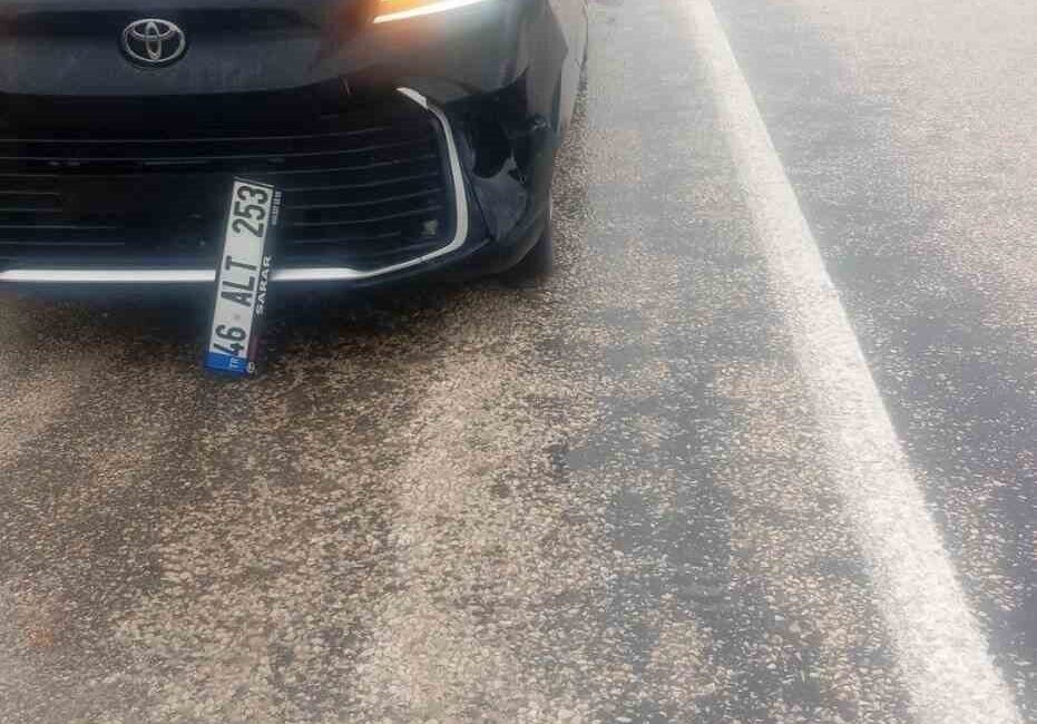 Bilecik’te köpeğe çarpan aracın karıştığı trafik kazasında maddi hasar meydana