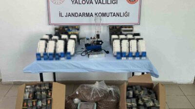 Yalova’da jandarma ekiplerince düzenlenen operasyonda, 27 bin dolu makaron ve