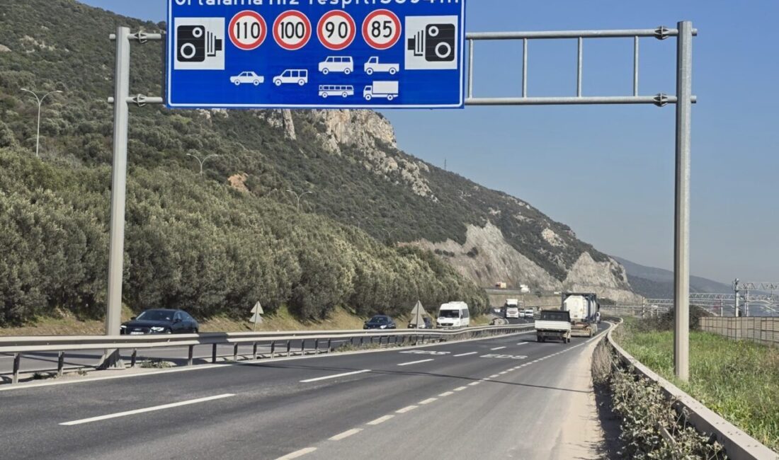 Kocaeli D-100 Karayolu’nda hız limitleri yükseltilen iki bölgede EDS tabelaları