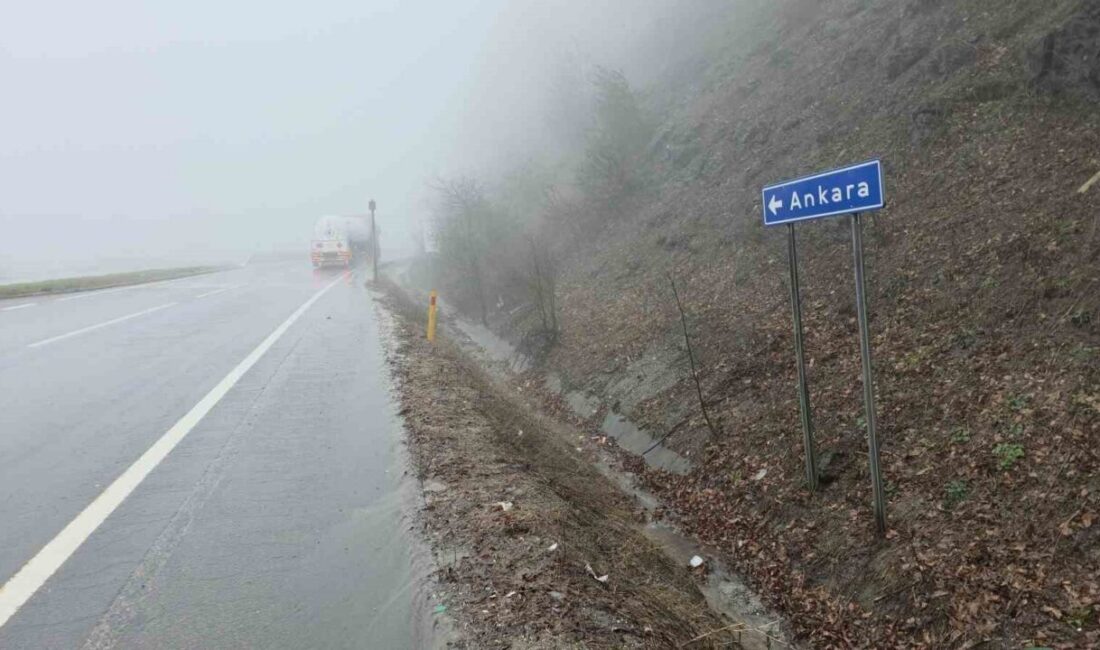 Türkiye’nin önemli geçiş güzergahlarından D-100 Karayolu’nun Bolu Dağı geçişinde yağış