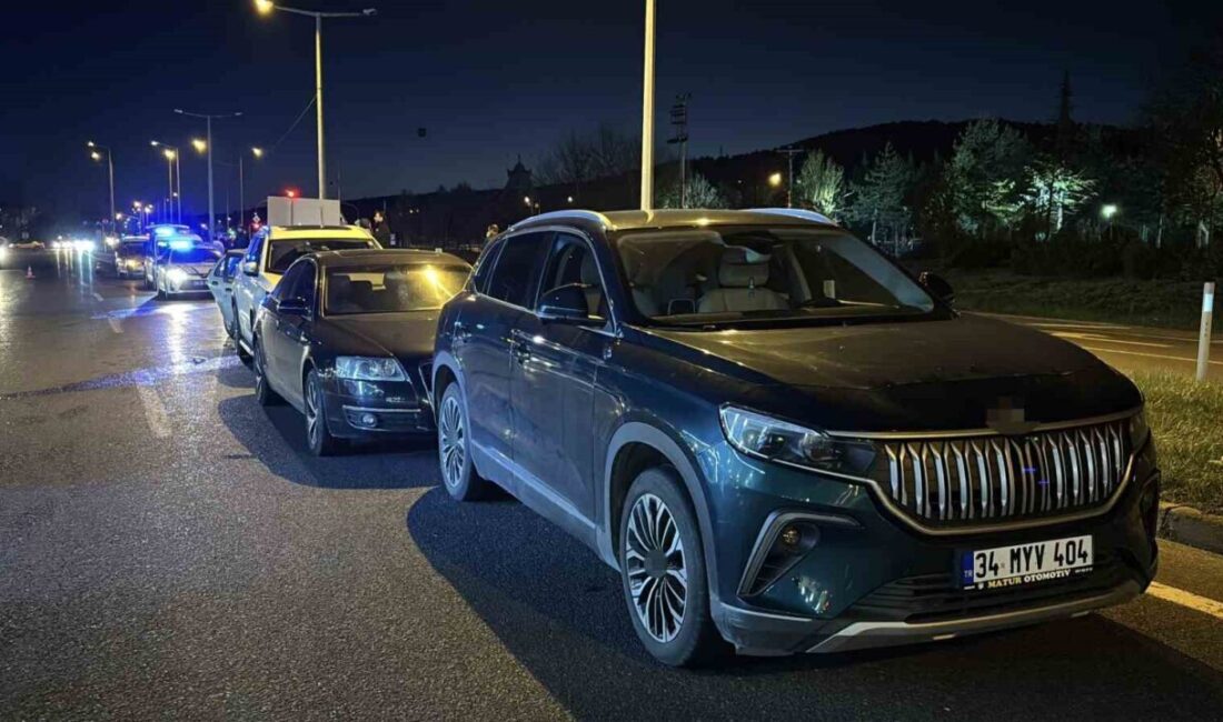 Bolu’da D-100 karayolunda bir otomobilin aniden fren yapmasıyla başlayan ve