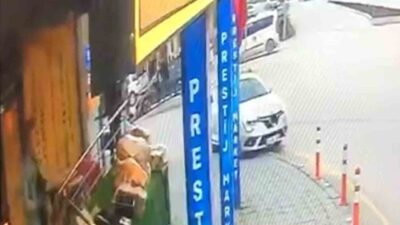 Bolu’da kontrolden çıkan otomobilin aydınlatma direğine çarpması sonucu meydana gelen