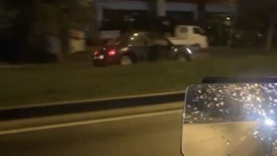 Bolu’da D-100 kara yolunda ters şeride girerek kilometrelerce ilerleyen otomobil