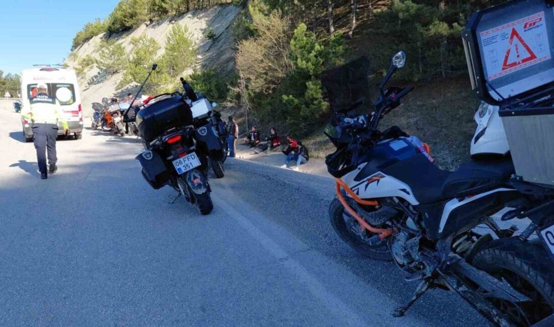 Bolu’nun Mudurnu ilçesine gezi için gelen motosiklet grubunda peş peşe