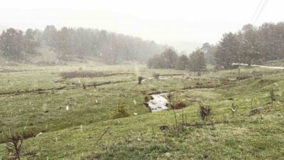 Bolu’da hava sıcaklıklarının aniden düşmesiyle birlikte yüksek kesimlerde kar yağışı