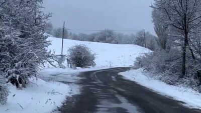 Bolu’nun en yüksek rakımlı ilçesi olan Gerede’de nisan ayında yağan