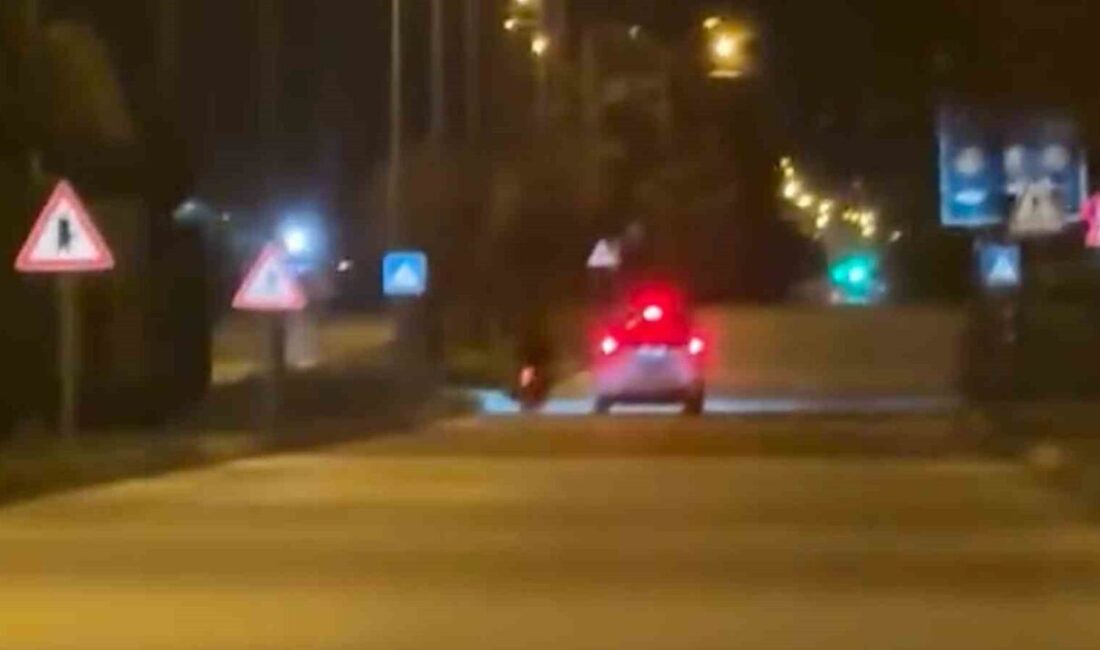 Bolu’da polis ekiplerinin ‘dur’ ihtarına uymayan plakasız motosiklet sürücüsü, yaşanan