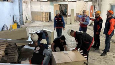 Düzce’de senaryo gereği 5.4 büyüklüğünde meydana gelen deprem sonrasında Atatürk