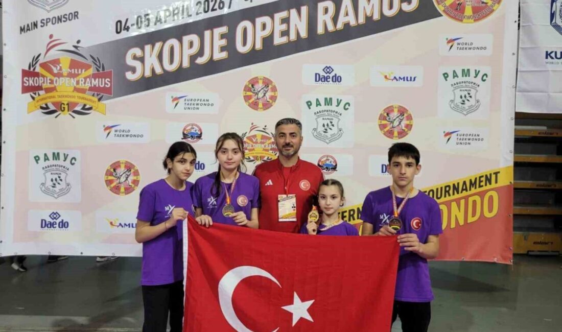 Makedonya’nın başkenti Üsküp’te düzenlenen Uluslararası Üsküp Açık Taekwondo Şampiyonası’nda Düzceli