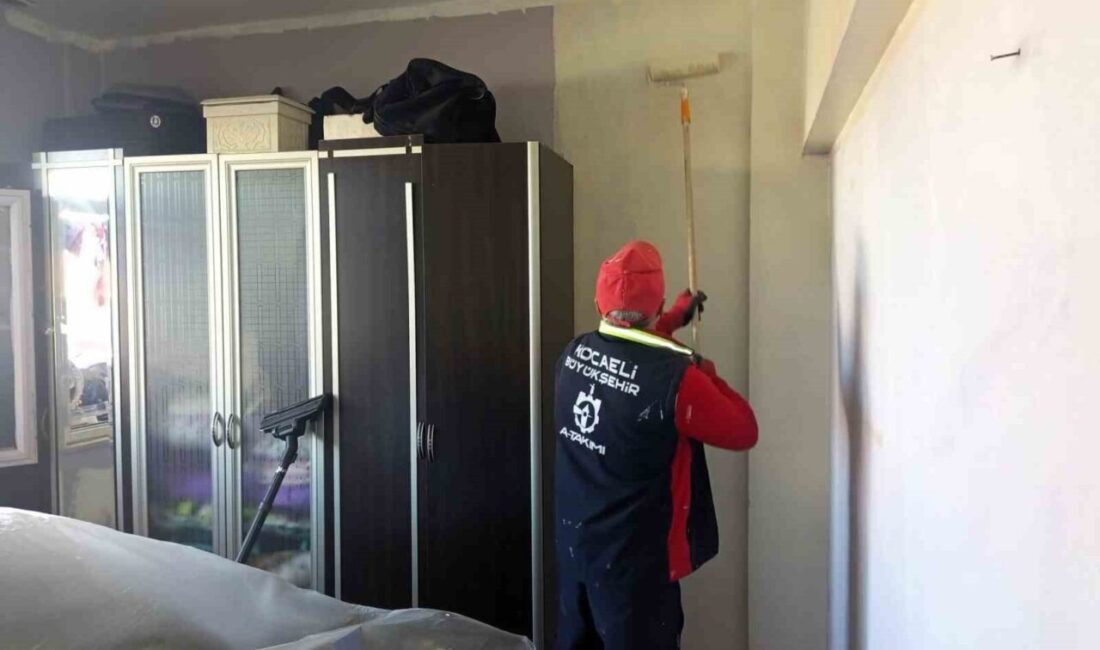 Kocaeli’de ihtiyaç sahibi vatandaşların evlerinde yürütülen çalışmalarda ekipler; tesisat, boya,