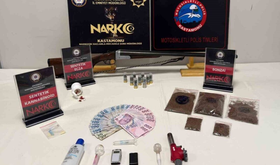 Kastamonu’da polis ekipleri tarafından gerçekleştirilen iki farklı uyuşturucu operasyonunda 6
