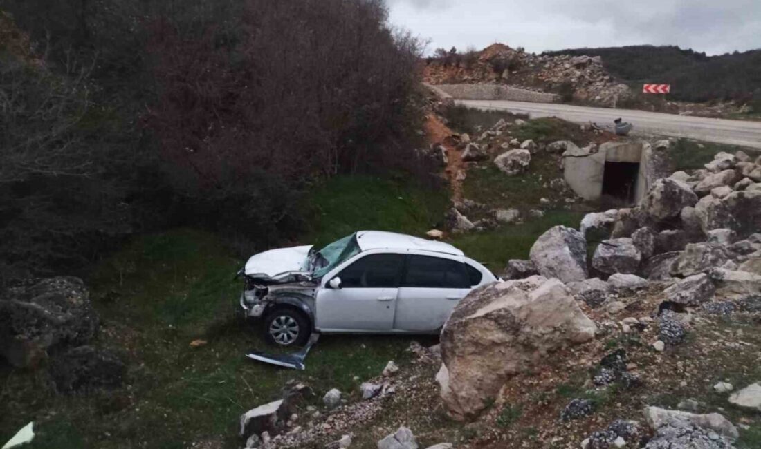 Bilecik’te seyir halinde kontrolden çıkan otomobil şarampole uçarken, sürücüsü yaralandı.