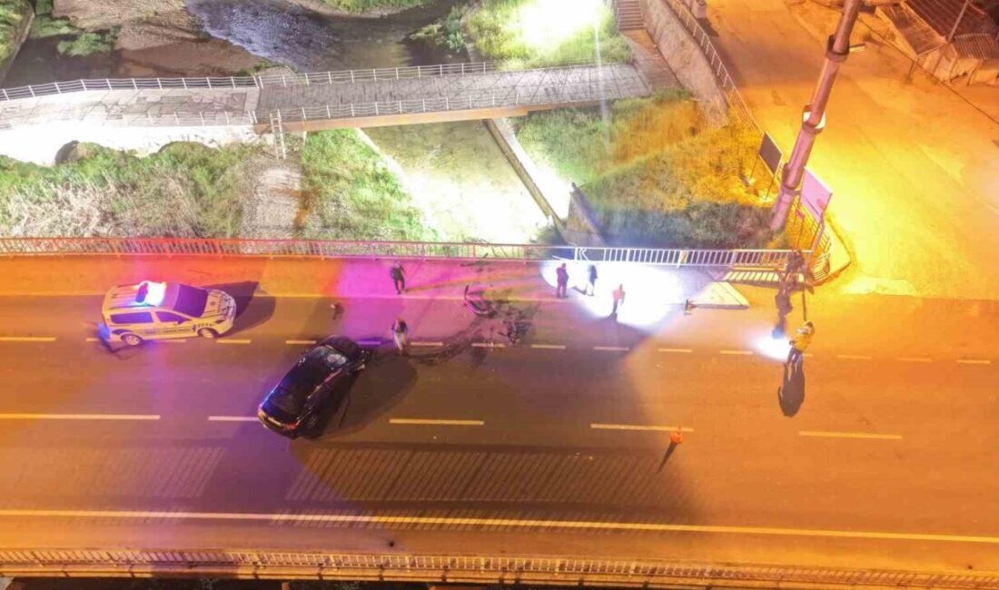 Düzce’de köprü korkuluklarına çarpan otomobilde bulunan 3 kişi yaralanarak hastaneye