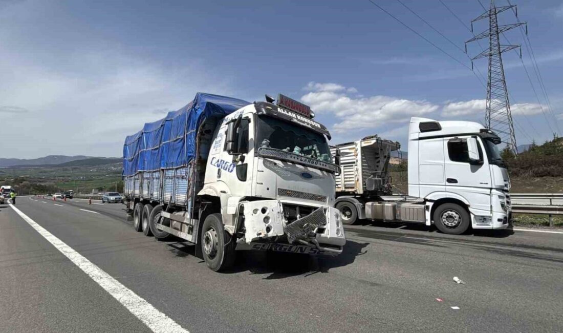 TEM Otoyolu’nun Bolu geçişinde seyir halindeki tırdan koparak yola savrulan