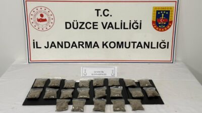 Düzce İl Jandarma Komutanlığı ekipleri, il dışından getirdiği uyuşturucuları satmak