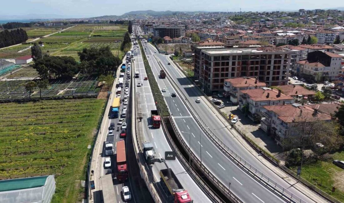 Yalova’daki Tonami Köprülü Kavşağı’nda bakım ve onarım çalışmaları nedeniyle trafikte