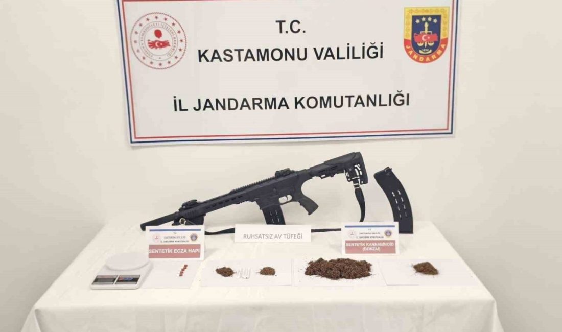 Kastamonu’da jandarma ekiplerince durdurulan araçta 5 bin 968 adet sentetik