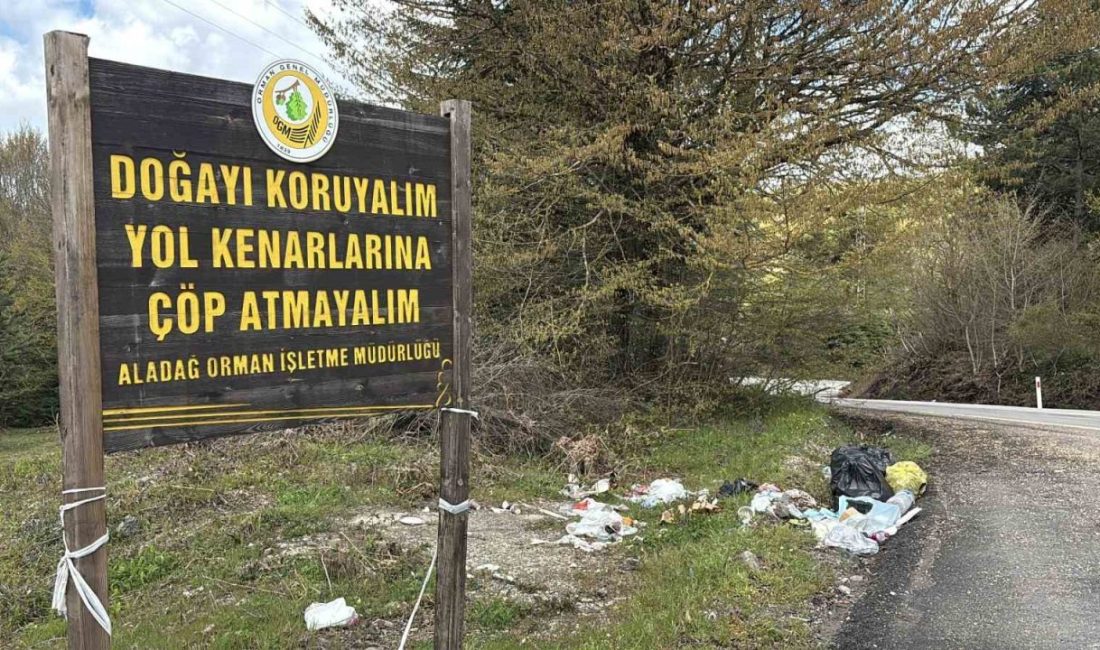 Bolu’da doğa harikası Gölcük Tabiat Parkı güzergahında ‘Çöp atmayın’ uyarısının