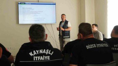 Düzce Belediyesi İtfaiye Müdürlüğü personeli doğalgaz kaynaklı yangın ve patlamalara