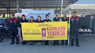 DÜZCE(İHA) – Düzce’nin Çilimli ilçesinde kapalı pazar yerinde jandarmadan KADES