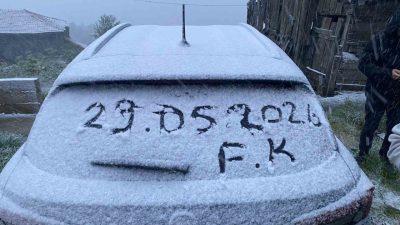 Kastamonu’nun Daday ilçesinde hava sıcaklığının düşmesinin ardından yüksek rakımlı bölgelerde
