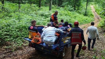 Sakarya’nın Akyazı ilçesinde kros motosikletiyle ormanlık alanda gezinirken dere yatağına