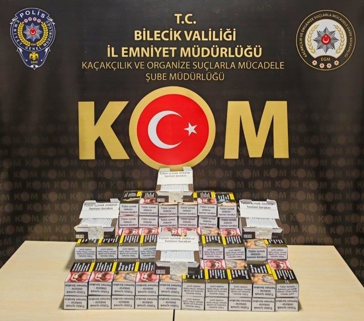 Bilecik’te düzenlenen kaçakçılık operasyonunda 20 bin adet dolu makaron ele