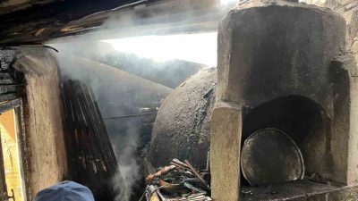 Bilecik’te bir evin fırın ve kiler olarak kullanılan alanında meydana