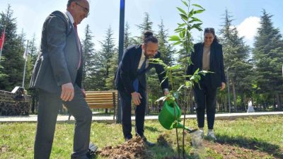 Bilecik Şeyh Edebali Üniversitesi öğrencileri tarafından ’Kampüsü Ağaçlandırıyoruz’ sloganıyla fidanlar