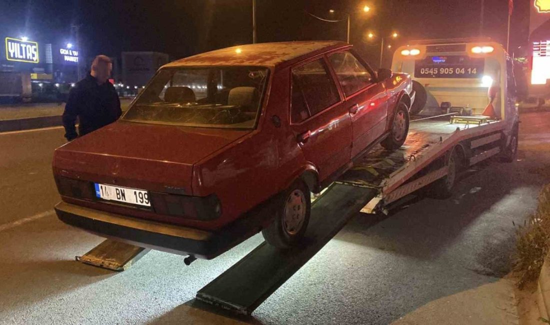 Bolu’da polis ekiplerinin ‘dur’ ihtarına uymayarak 2 kilometre kaçan sürücü