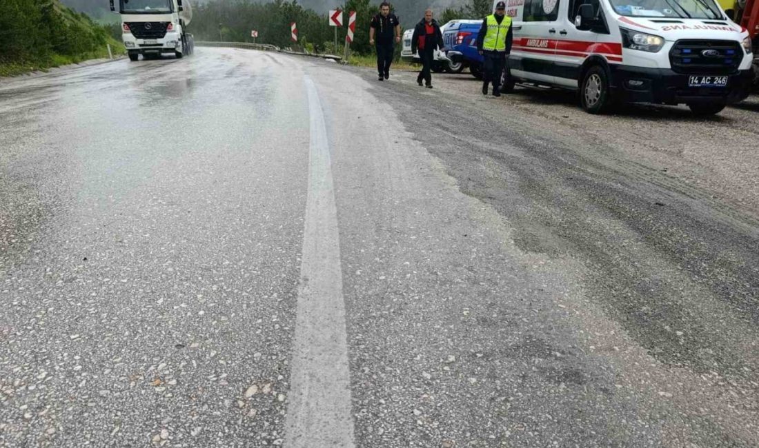 Bolu’nun Mudurnu ilçesinde viraja hızlı girdiği iddia edilen hafif ticari