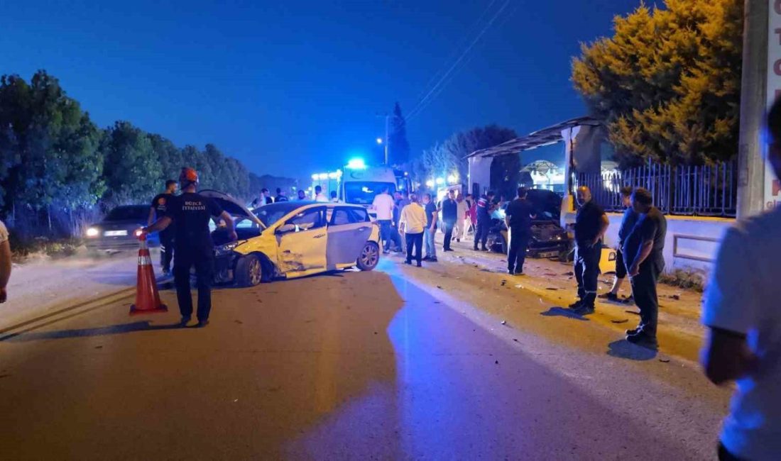 Düzce (İHA) – Düzce’de bir düğün salonunun önünde meydana gelen